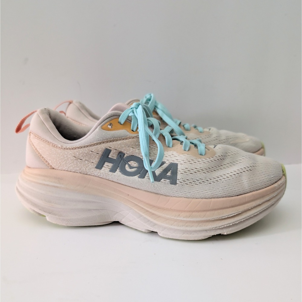 Hoka Bondi 8 Women Running Shoes Cream Vanilla  Good Size 8B